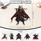 Samurai Cat Car Air Fresheners,5-Pack Cologne Scents Cute Car Accessories,Funny Hanging Ornament Decor for Rearview Mirror,Long-Lasting Fresh Gifts for Women,Girls,Cat Lovers