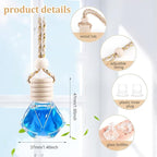 50 Pack Set Car Hanging Air Freshener Bottles Empty Car Essential Oil Diffuser Bottles Pendant Glass Perfume Bottles Aromatherapy Fragrance Bottle Auto Ornaments Decor