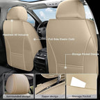 AOMSAZTO Front Seat Covers Fit for Toyota RAV4 2007-2026 Faux Leather Car Seat Cover Waterproof Airbag Compatible(2PCS Front, Beige)