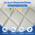 NOKINS Golf Cart Diamond Seat Covers Kit, Fit for Club Car Precedent OEM Standard Front Seat Cushion, Golf Cart Vinyl Seat Cover, No Nails Required