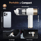 Car Vacuum Cleaner, 16000PA Mini Car Vacuum Cordless Powerful, 7 in 1 Portable Handheld Vacuum Cordless with LED Light, Dual Filters, One-Touch Empty for Pet Hair, Home, Office