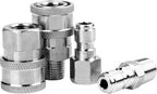 4 Sets NPT 3/8 Inch Pressure Washer Coupler Quick Connect Plug Stainless Steel Male and Female Quick Connect Fittings Pressure Washer Adapter Set (Internal Thread, External Thread)