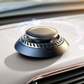 Ceeniu Solar Car Air Freshener F21, DIY Essential Oils, UFO Solar-Powered Auto Rotary Diffuser, Natural French Fragrance Lavender & Mint Ice, Two Oils, Aluminum Alloy, Dashboard Aromatherapy Freshener