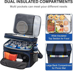 EVERFUN Small Cooler Bag 24/48 Can Insulated Lunch Box Double Deck Soft Leak-Proof Waterproof Collapsible Ice Chest for Men Women Work Travel Car Trip Picnic Beach