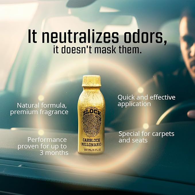 Carblock Premium Car Perfume – Long-Lasting Odor Eliminator (Up to 3 Months) – Neutralizes Bad Odors, Humidity, Pet & Smoke Smells – 150 ml – No Residue – Car Interior Fragrance for Cars & Trucks