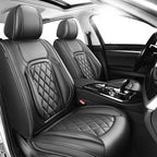 Fit Tucson Car Seat Covers Compatible with Hyundai Tucson 2010-2026, Premium Leather Breathable, Wear Resistant, Airbag Compatible, All-Weather Protection & Full Coverage, 2 Front Seat Black