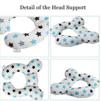 Baby Travel Pillow Toddler Head and Neck Support Pillow for Baby Pushchair,Car Seat,Travel(White)