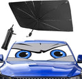 Upgraded Car Windshield Sun Shade Umbrella, Car Shade Front Windshield Sun Shade, Foldable Umbrella for Block UV Rays & Sun Heat Protection, 57"X31"