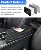 Autorder Center Console Cover for Kia EV6 2022-2025 2026 Accessories Carbon Fiber Armrest Cover Anti-Scratch Middle Console Pad Leather Armrest Protector