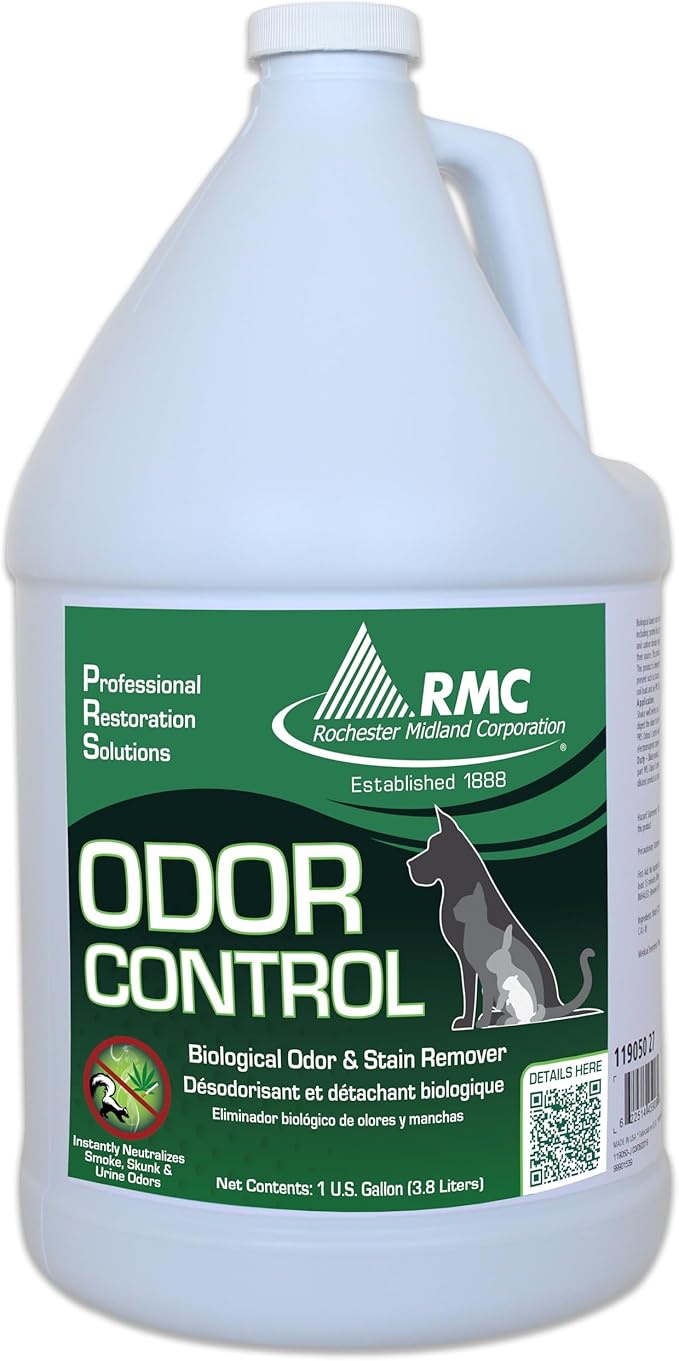 Rochester Midland PRS Stain & Odor Eliminator- 1 Gallon, Enzyme Urine Odor Eliminator, Carpet Cleaner Spray, Fresh Lavender Fragrance for Strong Odor, Dog Pee and Cat Urine Enzyme Cleaner Destroyer