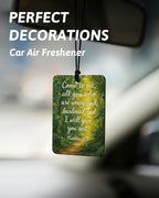 Wildflower Forest Jesus Christian Car Air Freshener 4 Pcs, Floral Wreath Meadow Religious Hanging Air Freshener for Cars Closet Drawer Books, Christian Car Accessories Mirror Decor for Women