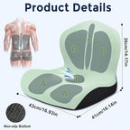 Seat Cushion, Office Chair Cushion, L-Shaped Ergonomic Car Seat Cushions, Memory Foam Chair Cushion, Lumbar Support Pillow for Wheelchair, Car, Home, Office, Desk, Green