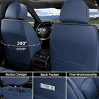 Coverado Seat Covers, Car Seat Covers Front Seats, Premium Nappa Leather Seat Covers for Cars, Waterproof Car Seat Protector with Lumbar Support, Front Seat Covers Universal Fit for Most Cars (Blue)