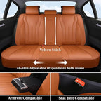 Coverado Brown Seat Covers Full Set, Luxury Leather Seat Covers for Cars, Automotive Seat Covers, Waterproof Car Seat Protector, Front and Back Car Seat Cushions Universal Fit for Most Cars