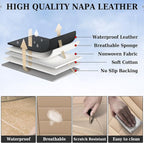 Coverado Car Seat Covers Front Seats, Car Seat Cover Beige, Car Seat Protector, Car Seat Cushion Nappa Leather, 2-Pack Waterproof Seat Covers Carseat Cover Universal Fit for Most Cars Trucks
