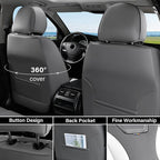 Coverado Car Seat Covers, Front Covers for Cars, Car Seat Cover Front Seats, Automotive Seat Cover, Waterproof, Leather Car Seat Cushion, Universal Interior Seat Protectors for Most Cars Black