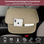 Upgraded Car Middle Center Console Cover,Microfiber Leather Car Armrest Cover Cushion with 2 Storage Bags,Universal Car Armrest Storage Box Car Interior Accessories for Most Vehicles (Beige)