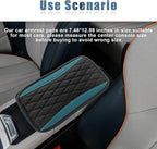 Car Center Console Cover, Universal Leather Waterproof Armrest Seat Box Cover Protector, Comfortable Car Decor Accessories Fit for Most Cars, Vehicles, SUVs-gem green