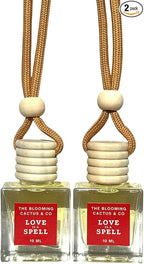 Automobile Diffuser, Long Lasting Car Air Freshener 2 Pack, Hanging Fresh Aroma Diffuser, Natural Essential Oil Fragrance for Removing Odors, Auto Interior Decor, Made in USA| LOVE SPELL (TYPE)- 10 ML