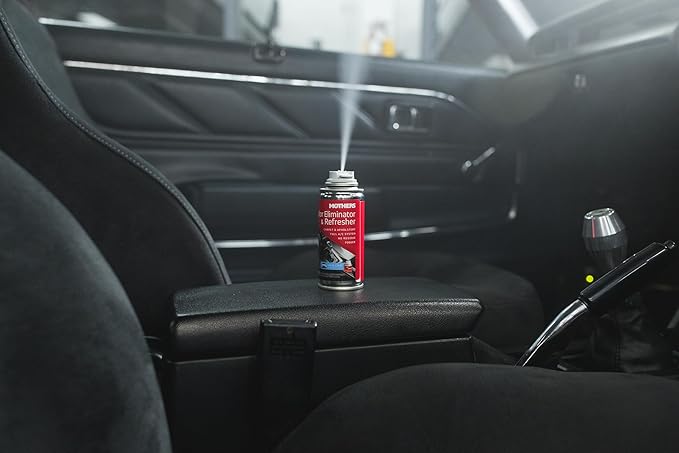 Mothers Odor Eliminator & Refresher, New Car Scent, 2 oz. Aerosol – Whole-Car Fogger Neutralizes Smoke, Pet, Food & Mildew Odors with CMM® Technology, Freshens Cabin & Vent Ducts (06811)