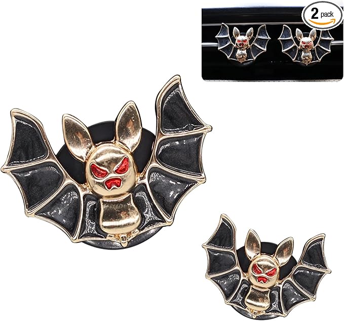 Bat Air Vent Clip Car Air Freshener 2pcs Black Vampire Bat Car Air Fresheners Vent Clips Gothic Vent Clip Car Accessories Gift for Girlfriends Boyfriend Refillable Car Diffuser