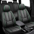 Fit for 98% of Mercedes Benz Car Seat Covers, Premium Nappa Leather Seat Cover, Fully Wrapped Protect Modern Style Seat Cover (5-Seat Standard, Black & Green)