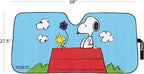 Peanuts Snoopy & Woodstock Auto Sunshade with Little Tree Air Freshener – Universal Fit Windshield Protector for Cars, Trucks & SUVs – Keeps Vehicle Cool & Fresh
