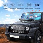 Blue Butterfly Flower Car Windshield Sunshade Front Window Sun Visor Protector Foldable Shield Cover for Truck SUV