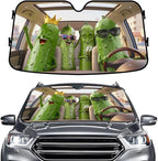 GENANY Pickle Windshield Sun Shade for Car SUV Truck (55x30 Inches), Front Window Visor for Windows, Protector Blocks UV