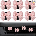 6 PCS Bow Car Air Freshener, Cute Bow Automotive Scent Air Fresheners Vent Clips, Coquette Vehicle Outlet Perfume Diffusers Interior Aesthetic Decorations for Women Girls (Pink)