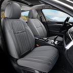 Coverado Car Seat Covers Full Set, Gray Car Seat Cover, Seat Covers for Cars, Waterproof Car Seat Protector, 5 Pieces Nappa Car Seat Cushion, Car Seat Covers Front Seats and Back Fit for Most Cars