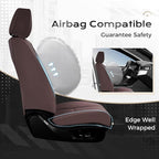 Coverado Car Seat Covers Full Set, Seat Covers for Cars, Car Seat Cover, Car Seat Protector, Leather Car Seat Cushion, Waterproof Car Seat Covers Front Seats and Back Fit for Most Cars(Coffee)