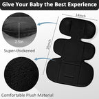 GFU Infant Car Seat Insert Head and Body Support Thickened, 3-in-1Reversible Newborn Insert for Carseat with Strap Pads, Soft Stroller Cushion Pillow Insert for Boys and Girls, Black