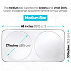 FORTEM Car Sun Shade for Windshield, Reflective Windshield Sunshade, 240T Polyester, Automotive Interior Sun Protection, Ultimate Heat and UV Shield, Foldable, Storage Bag