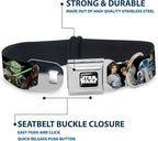 Star Wars Pet Collar, Dog Collar Metal Seatbelt Buckle, Star Wars Classic Character Poses Black, 9.5 to 13 Inches 1.0 Inch Wide