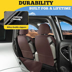 LINGVIDO Full Set Car Seat Covers, Faux Nappa Leather, Airbag Compatible and Waterproof Protectors for Sedans SUVs, Breathable Interior for Active Families, Pets, and Commuters (5 Seats, Brown)