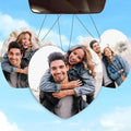 Custom Car Air Freshener - Double Sided Photo Personalized Smell Fresheners With Picture Text for Car Wardrobe Bathroom (Heart - 3 Pics)