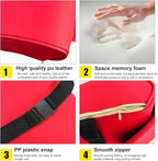 Car Armrest Cushion, Soft Memory Foam Auto Armrest Pillow with Storage Bag, Leather Center Console Arm Rest Padded Cushion with Phone Holder, Universal Car Accessories (Red)