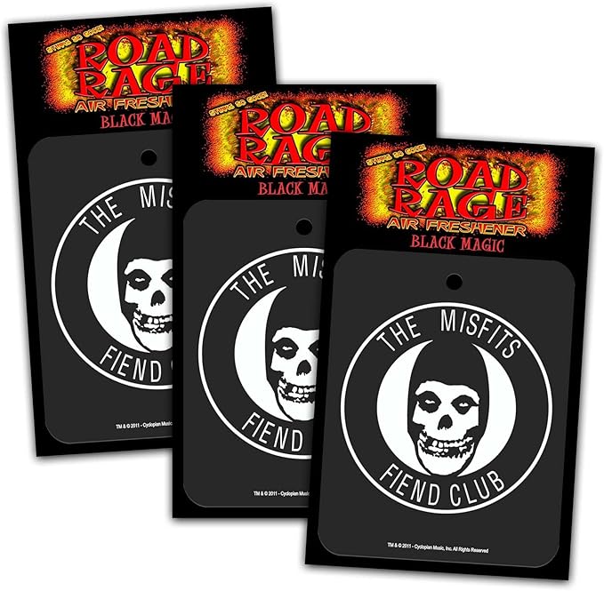 Road Rage Misfits Fiend Club Air Freshener - Black Magic Scent - 3 Pack