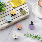 Whaline 6Pcs Daisy Flower Car Air Vent Clips with Fragrance Pads Colorful Floral Car Air Freshener Air Conditioning Outlet Clip Cute Cars Accessories Car Interior Decor