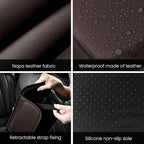 Car Center Console Cover, 11.6"×8.3" Leather Car Armrest Cushion Pad with 2 Storage Pockets, Comfortable Arm Rest Box Cover Mat for Most Vehicles, Universal Interior Accessories (Brown)