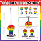 Batiyeer 16 Pcs Rainbow Gay Pride Air Freshener Funny Lgbtq Car Freshener Cute Scented Hanging Car Decoration Pride Accessories for Women Men Gift for Queer Lesbian Trans Gay