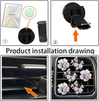 6 Pcs Bling Flower Air Vent Clips, Cute Daisy Cars Air Fresheners Vents Clips Car Diffuser Rhinestone Car sInterior Decoration Charm Diamond Cars Decor Bling Car Accessories for Women Girls