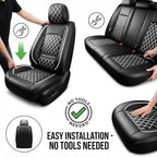 Santa Fe Seat Covers Custom Fit for Hyundai Santa Fe 2007-2026 (Only 5-Seat Version) - Full Set Premium Leather, Waterproof, All-Weather, Airbag Compatible, Car Seat Protectors (Whiteline)