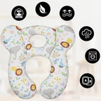 Baby Travel Pillow, Upgrade U-Shape Infant Pillow for Car Seat Pushchair and Stroller, Soft Comfortable Sleep Cushion for Kids Newborn and Toddler -Lion White