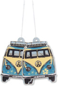 BRISA VW Collection Volkswagen Air Freshener, Room Freshener, Deodorizer for Cars T1 Bus Campervan Motif (Pina Colada/Turquoise/Set of 2)