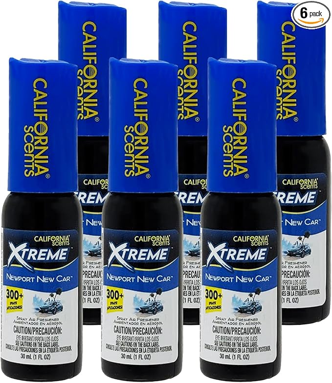 California Scents Xtreme 1 oz. Spray Air Freshener, Newport New Car, 6 Packs