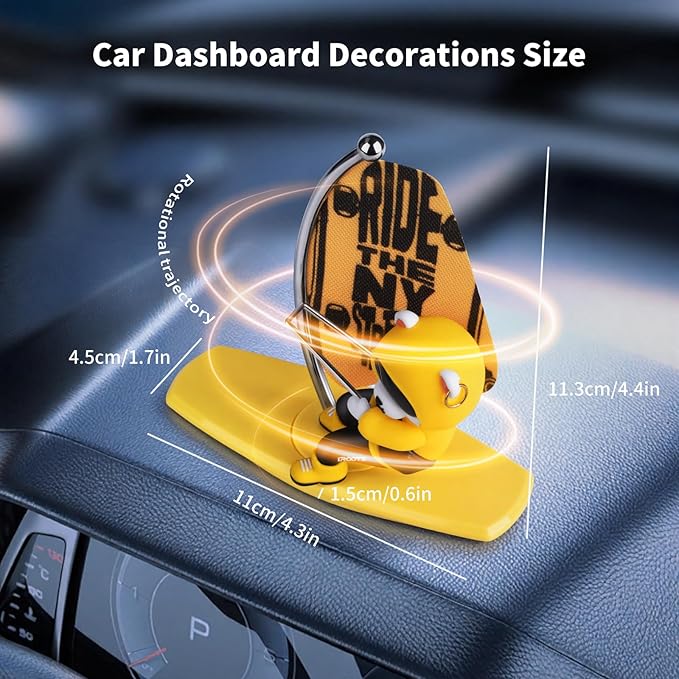 Kwak's Car Dashboard Decorations, Boat Automotive Air Fresheners Cute Rotatable Interior Accessories Ornaments Means Smooth Sailing Shangri-la Fragrance (Black)