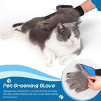 5-in-1 Pet Hair Remover Kit, Washable & Reusable Gel Lint Roller with 40.5" Extendable Handle, Cat Dog Hair Removal Tool, Carpet Rake & Grooming Gloves for Pets, Couch, Furniture, Clothes