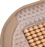 Blueshyhall Wooden Beaded Car Seat Cover Comfortable Massage Car Seat Cushion Cool Breathing–Universal SUV Auto Office Home (Beige)